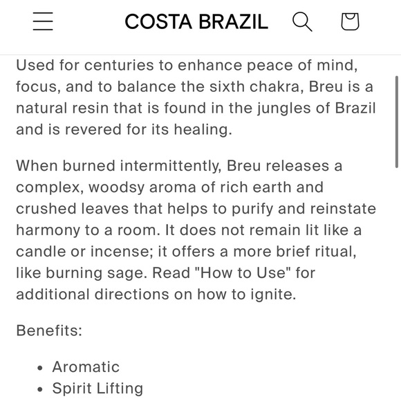 NWT Costa Brazil Resina De Breu - Picture 6 of 12